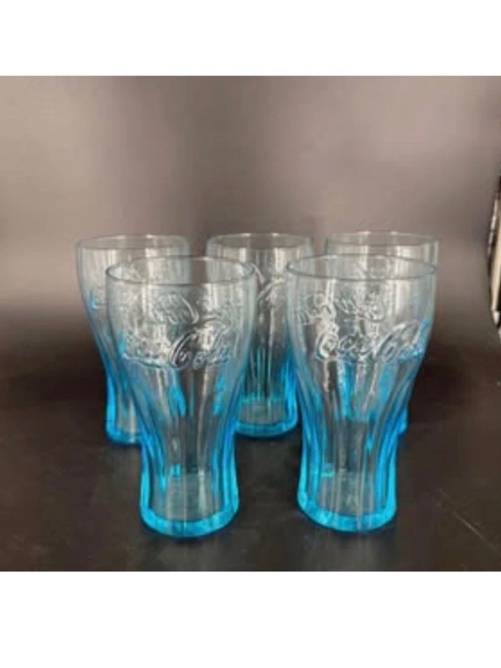 Vintage Blue Coke Coca-Cola Pint Glass Soda Fountain Style